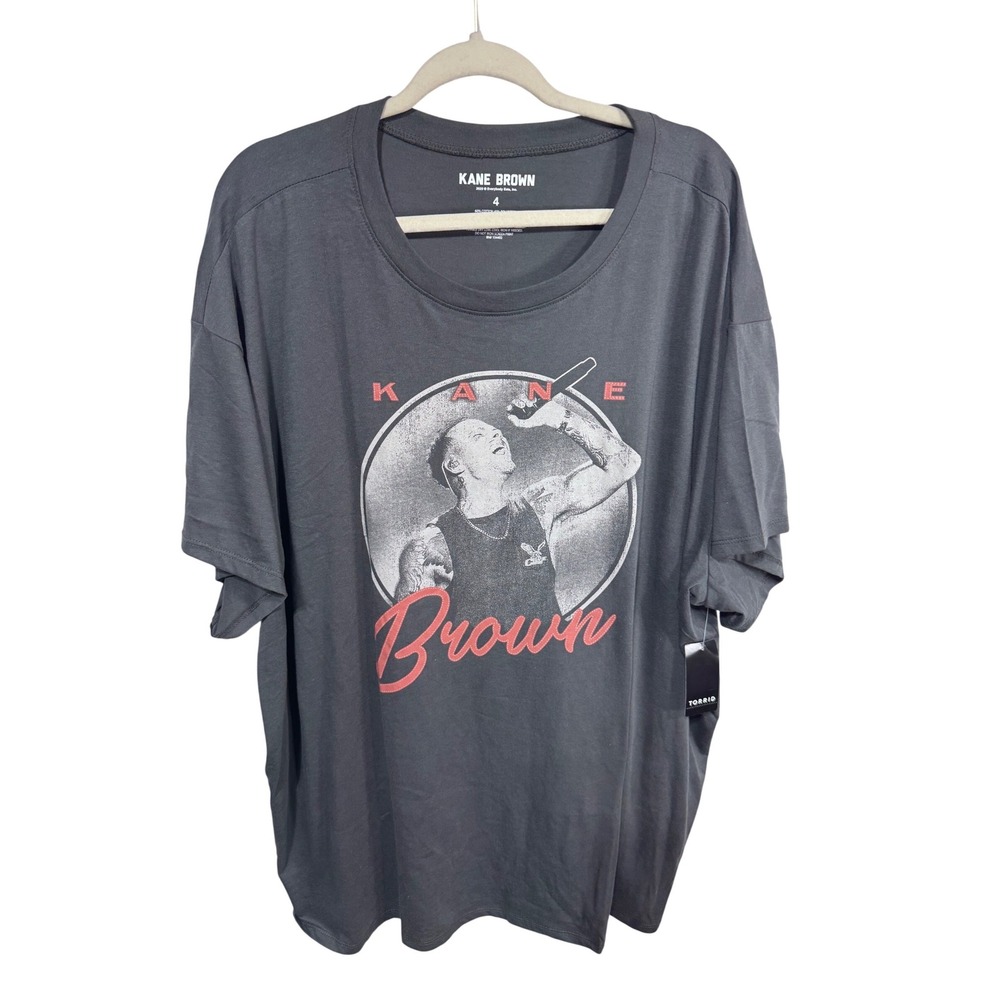 Torrid 4X Vintage Black Kane Brown Relaxed Fit Cotton Crew Tee Women's Plus New